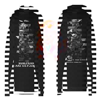 Tanuki Elite Forces No2 タヌキ精鋭部隊 かわいい狸 アニマル 動物 おもしろ 漢字 たぬき 長袖Tシャツ - Kawaiitshirt