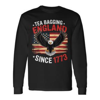 Tea Bagging England Since 1773 4Th Of July Vintage Retro Long Sleeve T-Shirt - Thegiftio UK
