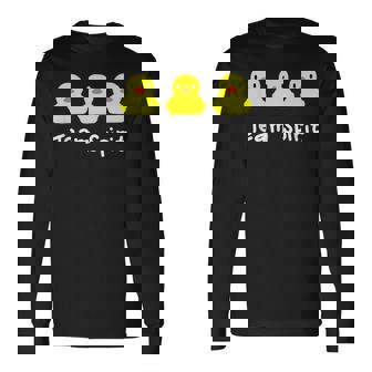 Teampirit Three イエローラバーダックグラフィックプリント 長袖Tシャツ - Kawaiitshirt