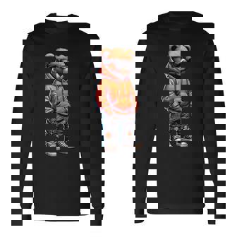 Graphic Teddy Bear Cool Bears Hip Hop Streetwear Colorful Long Sleeve T-Shirt | Mazezy