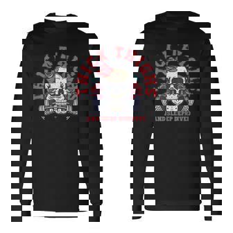 Thick Thighs And Sleep Deprived Skull Gymer On Back Long Sleeve T-Shirt - Thegiftio