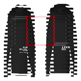 Think Outside The Box 哲学者、本好き、オタクのためのデザイン 長袖Tシャツ - Kawaiitshirt