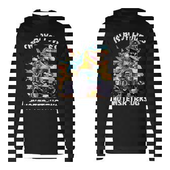 This Boy Loves Monster Trucks 恐竜モンスタートラック 長袖Tシャツ - Kawaiitshirt