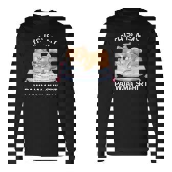 This Is My Pawjama Pomeranian 公式犬用昼寝 長袖Tシャツ - Kawaiitshirt