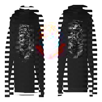 Tiger Dj テクノ Edm ミュージックヘッドフォン アートワーク ビートメーカー 長袖Tシャツ - Kawaiitshirt