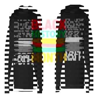 History Month ペイントブラシ ジューンティーンス ブラックヒストリー 長袖Tシャツ - Kawaiitshirt