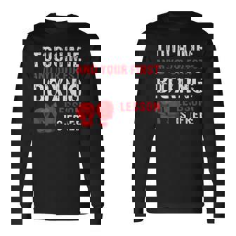 Touch Me And Your First Boxing Lesson Is Free マーシャルアーツ 長袖Tシャツ - Kawaiitshirt