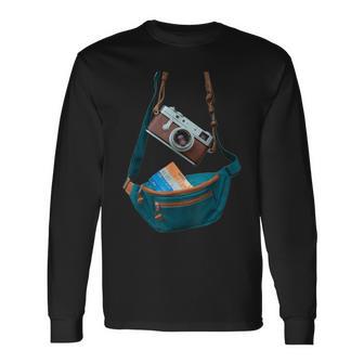 Tourist Spirit Day Camera Passport Fanny-Pack Long Sleeve T-Shirt - Thegiftio UK