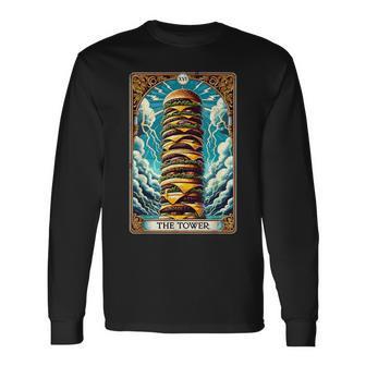 The Tower タロットカード バーガータワー ハンバーガー チーズバーガー 長袖Tシャツ - Kawaiitshirt