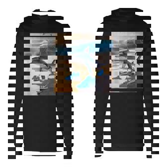 Tralalelo Tralala 面白いサメ イタリアのブレイン ミーム グラフィック 長袖Tシャツ - Kawaiitshirt