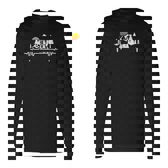 Trees Wildlife Nature Mountains Heartbeat Forest Long Sleeve T-Shirt - Thegiftio