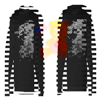 Trumpy Bear Trump 24 トランプ大統領選挙 2024 長袖Tシャツ - Kawaiitshirt