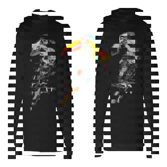 Tucán Dibujo Pájaro Arte Animal Colorido Gráfico Tucán Camiseta de manga larga - Regaloses