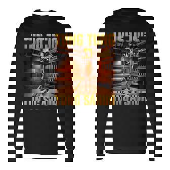 Tung Tung Tungahur Meme Brainrot 長袖Tシャツ - Kawaiitshirt