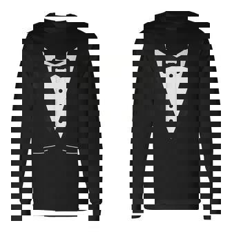 Tuxedo Costume Idea With Bow Tie Langarmshirts - Seseable