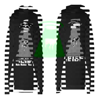 Ufo Cow Abduction Ufo Alien Abduction 長袖Tシャツ - Kawaiitshirt