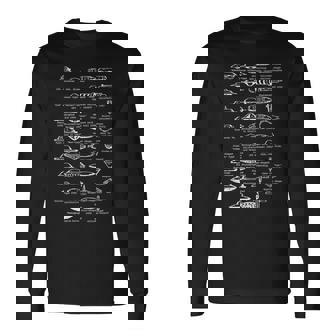 Ufo型空飛ぶ円盤船識別チャート 長袖Tシャツ - Kawaiitshirt