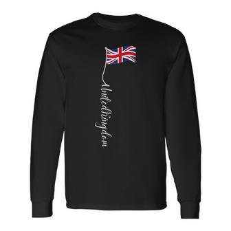 Uk 英国 シグネチャー ユニオンジャック フラッグポール イギリス用 長袖Tシャツ - Kawaiitshirt