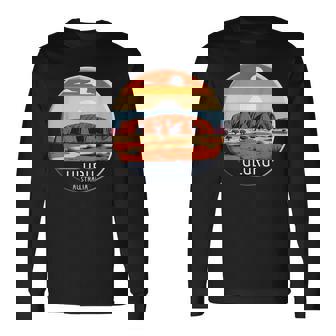 Uluru オーストラリア お土産 エアーズ ロック 記念品 ヴィンテージ 太陽 長袖Tシャツ - Kawaiitshirt