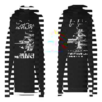 Unicorn Pewpewpew Madafakas Crazy Pew Unicornio Divertido Regalo Camiseta de manga larga - Regaloses