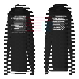 Upside Down American Flag Vintage Upside Down Usa Flag Long Sleeve T-Shirt - Thegiftio