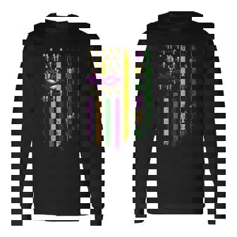 Us Flag Mardi Gras 長袖Tシャツ - Kawaiitshirt
