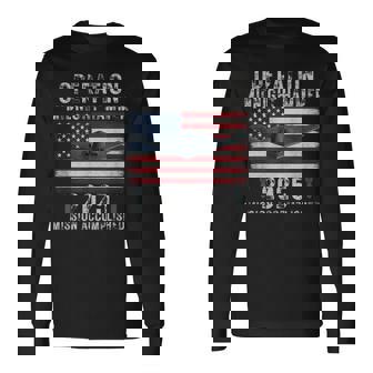 Usa Flag Operation Midnight Hammer B-2 Stealth Bomber Jet Long Sleeve T-Shirt | Mazezy