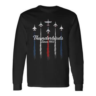 Usaf Thunderbirds F16 57Th Wing Vintage Airshow Long Sleeve T-Shirt - Thegiftio UK