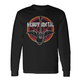 Ventilador De Banda De Metal Pesado Rock Electricintage Guitar In Mangas Camiseta de manga larga - Regaloses
