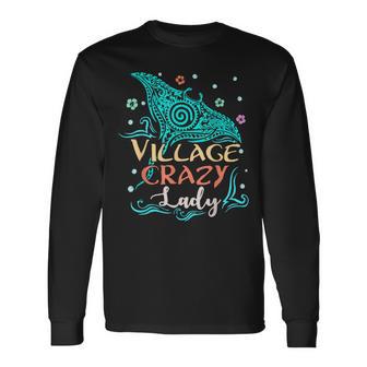 Village Tiki Farm Crazy Hawaiian Lady Long Sleeve T-Shirt - Thegiftio UK