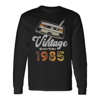 Vintage 1985 Cassette Lápiz 40 Cumpleaños Camiseta de manga larga - Regaloses