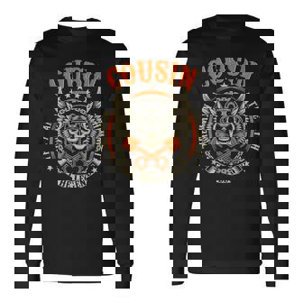 Vintage Biker Cousin Motorcycles Biker For Fathers Day Long Sleeve T-Shirt - Monsterry
