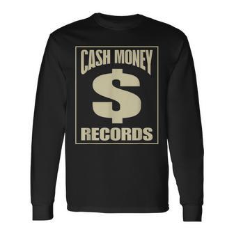 Vintage Cash Money Records 90S Music Long Sleeve T-Shirt - Thegiftio UK