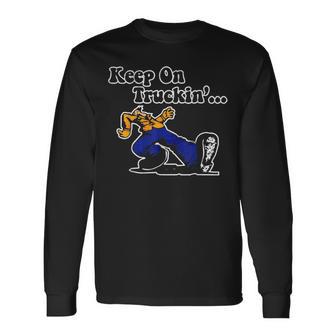Vintage Motivational Quote Keep On Truckin Retro Meme Long Sleeve T-Shirt - Thegiftio UK