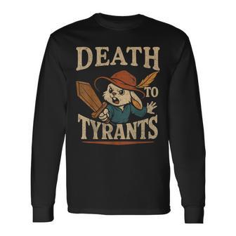 Vintage Rabbit Death To Tyrants Retro 90S Long Sleeve T-Shirt - Thegiftio UK