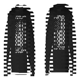 Vintage Usa Flag Fear God Not Man 長袖Tシャツ - Kawaiitshirt