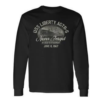 Vintage Uss Liberty 1967 Military Distressed Long Sleeve T-Shirt - Thegiftio UK
