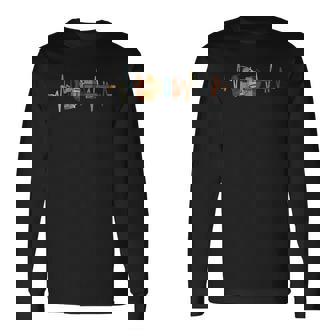 Violín Retro Latido Del Corazón Orquesta Músicoiolinista Camiseta de manga larga - Regaloses