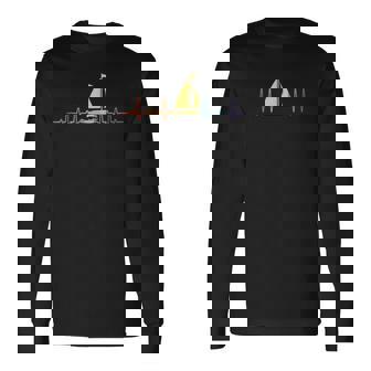 Voilier Bateauoilier Fréquence Cardiaque T-shirt à manches longues - Cadeauxyz