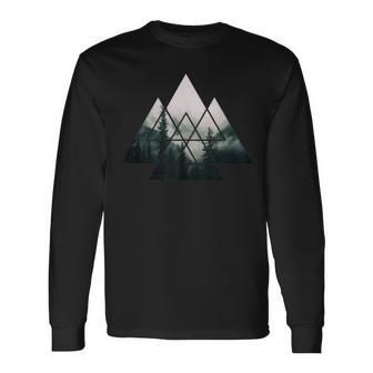 Wald Natur Quadrat Minimalismus Klimaschutz Berg Umwelt Baum Langarmshirts - Geschenkecke