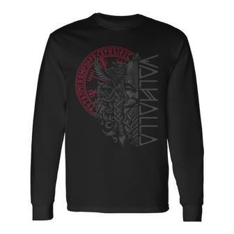 Walhalla Odin Mit Raben Runen Nordischer Kompass Wikinger Langarmshirts - Geschenkecke