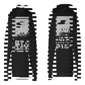 I Want To Believe I Aliens Ufo エリア 51 Roswell 長袖Tシャツ - Kawaiitshirt