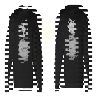 Westie ホワイトハイランドテリアポケット 犬の飼い主用 長袖Tシャツ - Kawaiitshirt