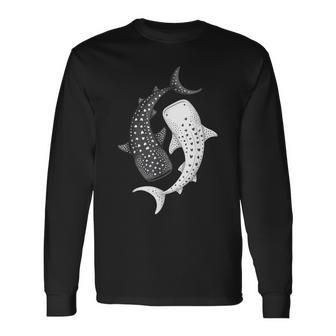Whale Shark Yin Yang Marine Biology Long Sleeve T-Shirt | Seseable FR