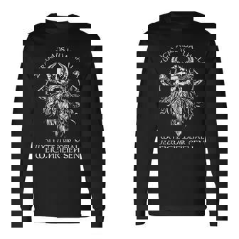 Wikinger Totenkopf Walhalla Mythologie Funprüche Geschenk Langarmshirts - Geschenkecke