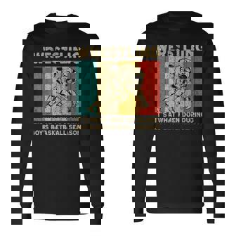 Wrestling It's What Do ビンテージレスリングレスラー 長袖Tシャツ - Kawaiitshirt