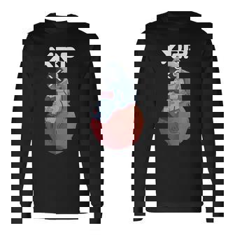 Xrpかわいい月の男暗号通貨電話トレーダー 長袖Tシャツ - Kawaiitshirt