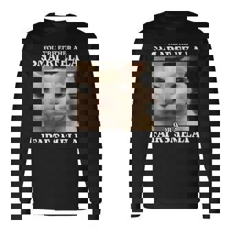 You're Either A Smart Fella Or A Fart Smella Cat Meme Long Sleeve T-Shirt | Mazezy