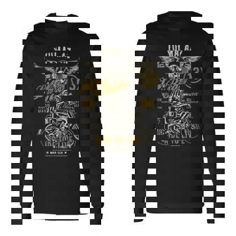Yuma Az Usa アンティーク調スタイル オートバイデザイン 長袖Tシャツ - Kawaiitshirt