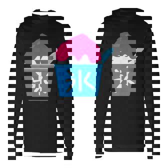 【かき氷】お祭り かきごおり 食べ物 夏服 可愛い 面白い おもしろ シンプル ウケ狙い メンズ キッズ レディース 長袖Tシャツ - Kawaiitshirt